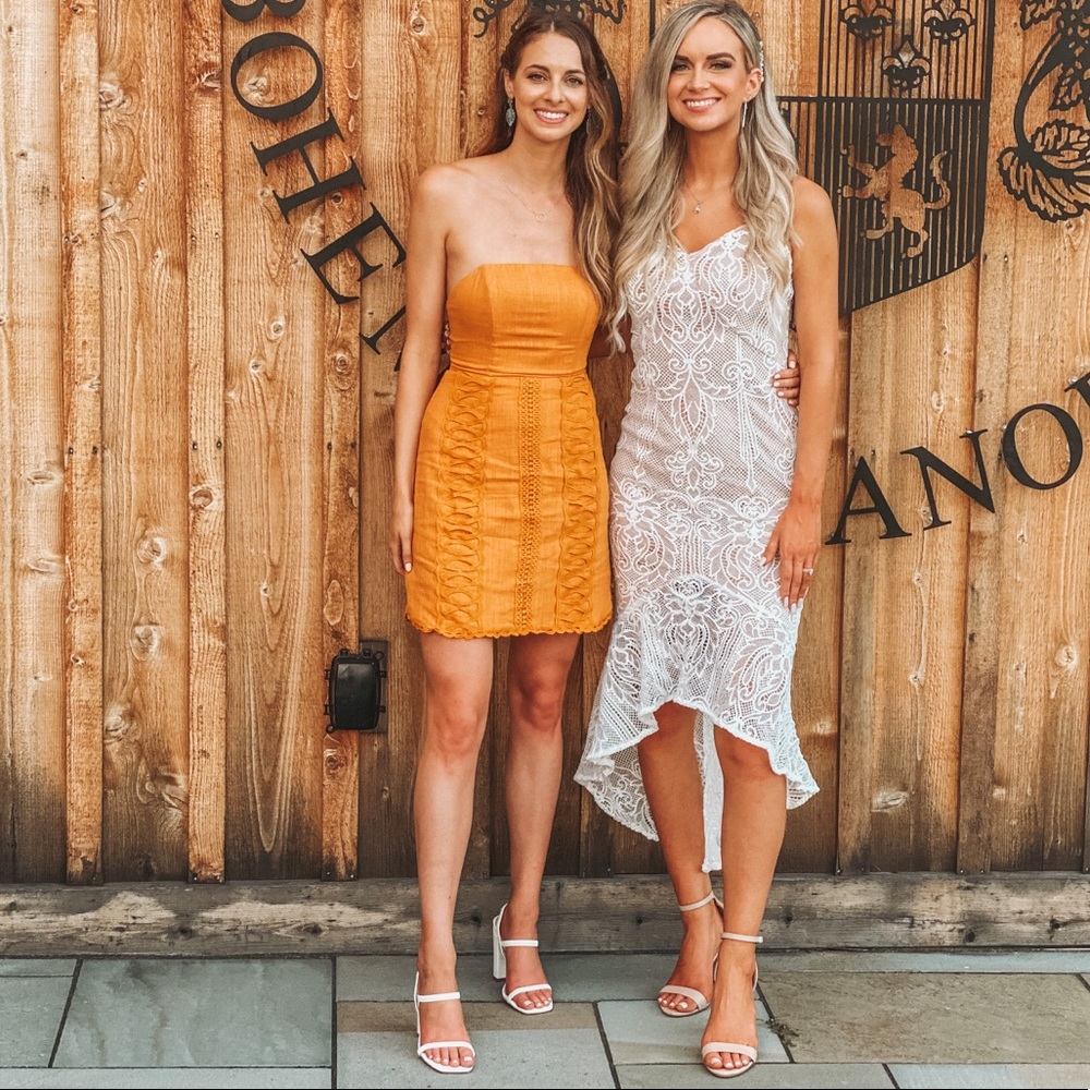 Orange mini dress
